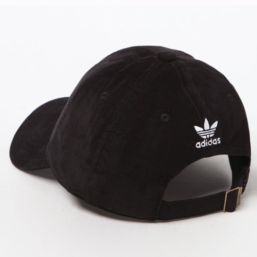 Adidas Black Corduroy Relaxed Strapback Hat Cap - Picture 8 of 8